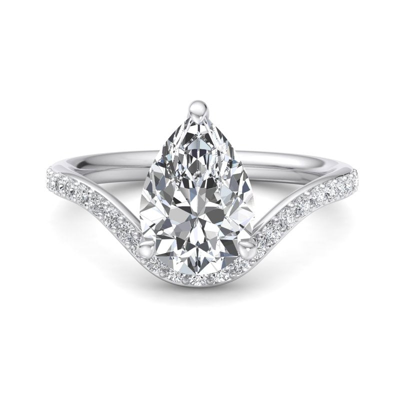 Pear Lab Grown Diamond Side Stone Engagement Ring — Pear design reference