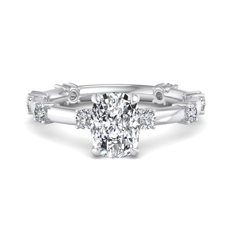 Elongated Cushion Lab Grown Diamond Side Stone Engagement Ring — Elongated Cushion design reference
