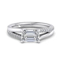 Emerald Lab Grown Diamond East-West Side Stone Engagement Ring — Emerald design reference
