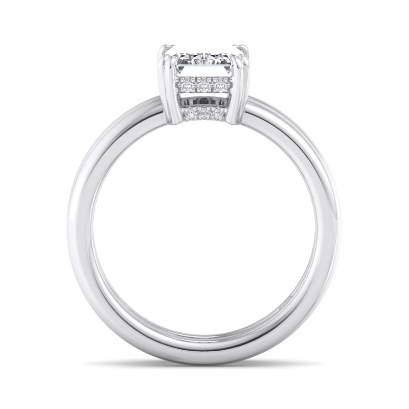 Emerald Lab Grown Diamond Split Shank Hidden Detail Solitaire Engagement Ring — Emerald design reference
