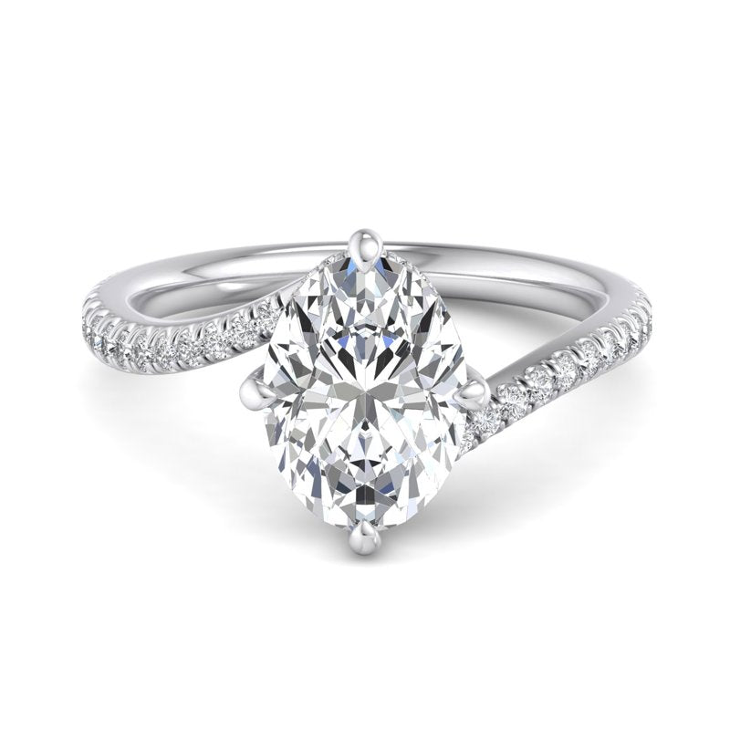 Oval Lab Grown Diamond Side Stone Engagement Ring — Oval design reference