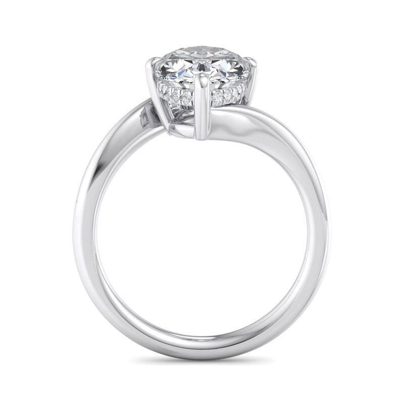 Oval Lab Grown Diamond Hidden Detail Side Stone Engagement Ring — Oval design reference