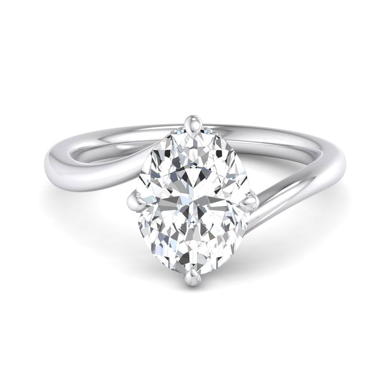 Oval Lab Grown Diamond Hidden Detail Side Stone Engagement Ring — Oval design reference