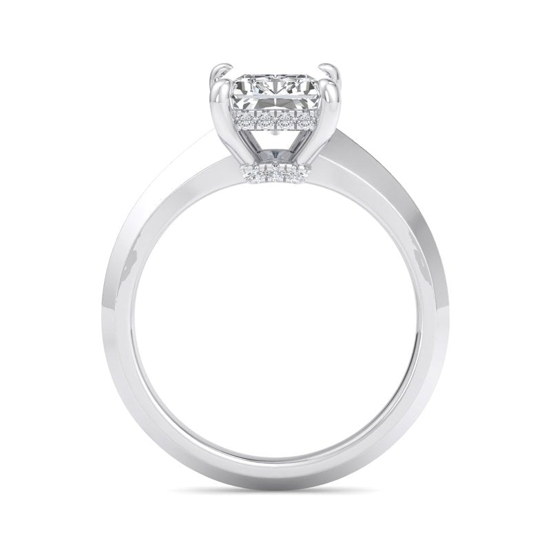 Radiant Lab Grown Diamond Hidden Detail Solitaire Engagement Ring — Radiant design reference
