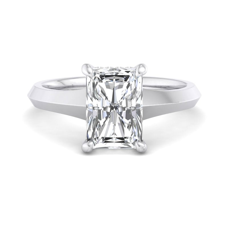 Radiant Lab Grown Diamond Hidden Detail Solitaire Engagement Ring — Radiant design reference