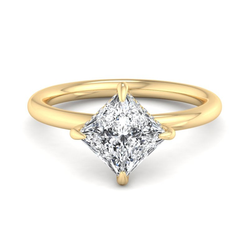 Princess Lab Grown Diamond Hidden Detail Solitaire Engagement Ring — Princess design reference