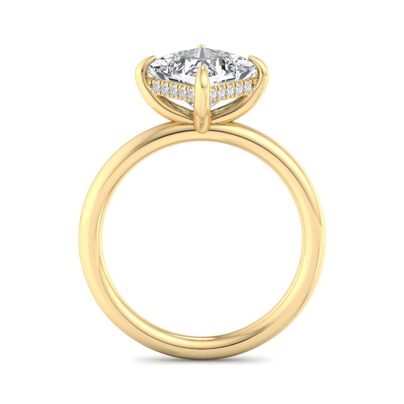 Princess Lab Grown Diamond Hidden Detail Solitaire Engagement Ring — Princess design reference