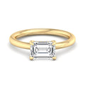 Emerald Lab Grown Diamond East-West Hidden Detail Solitaire Engagement Ring — Emerald design reference