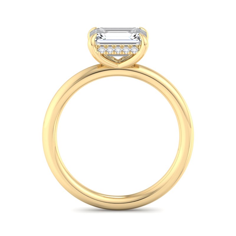Emerald Lab Grown Diamond East-West Hidden Detail Solitaire Engagement Ring — Emerald design reference