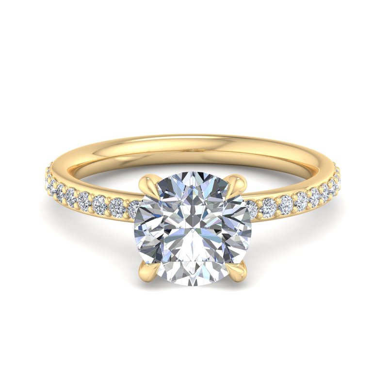 Round Lab Grown Diamond Side Stone Engagement Ring — Round design reference