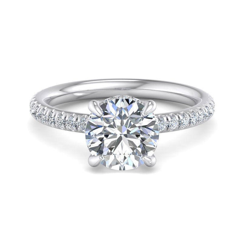 Round Lab Grown Diamond Side Stone Engagement Ring — Round design reference