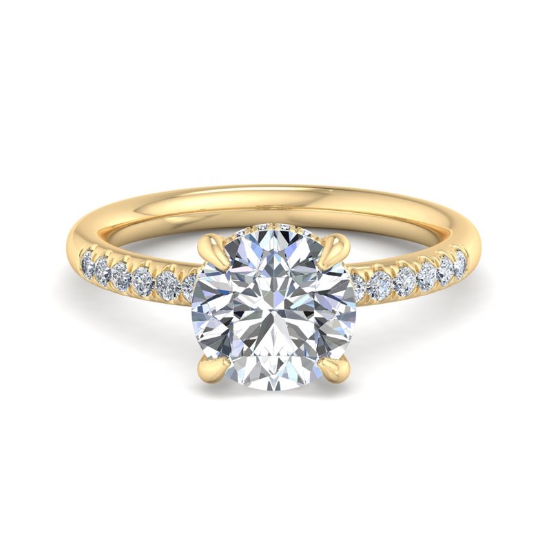 Round Lab Grown Diamond Side Stone Engagement Ring — Round design reference