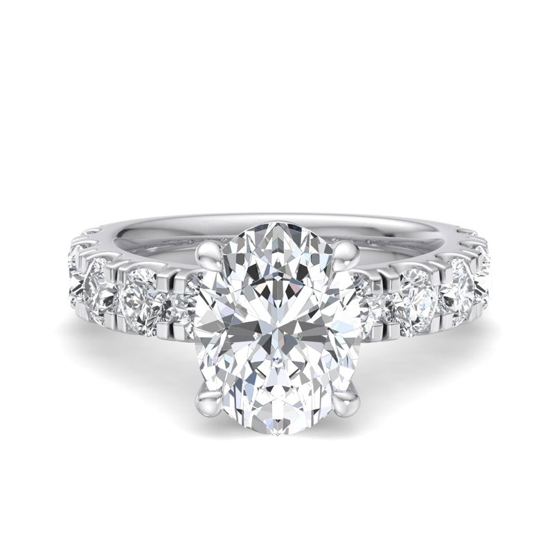 Oval Lab Grown Diamond Side Stone Engagement Ring — Oval design reference