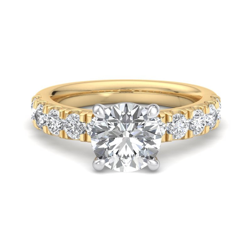 Round Lab Grown Diamond Side Stone Engagement Ring — Round design reference