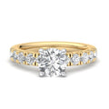Round Lab Grown Diamond Side Stone Engagement Ring — Round design reference