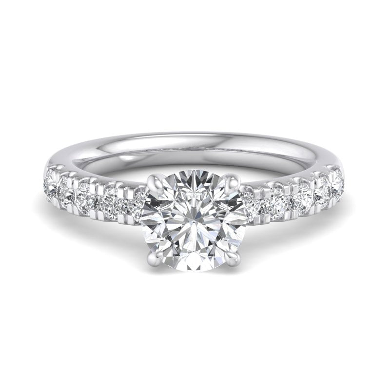 Round Lab Grown Diamond Side Stone Engagement Ring — Round design reference