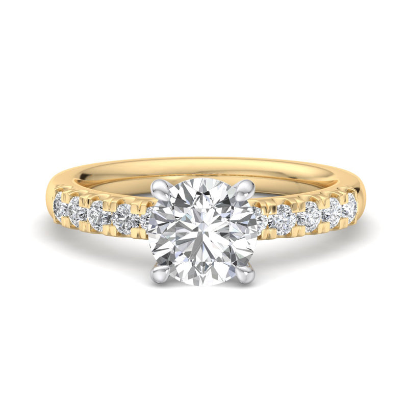 Round Lab Grown Diamond Side Stone Engagement Ring — Round design reference