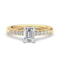 Emerald Lab Grown Diamond Side Stone Engagement Ring — Emerald design reference