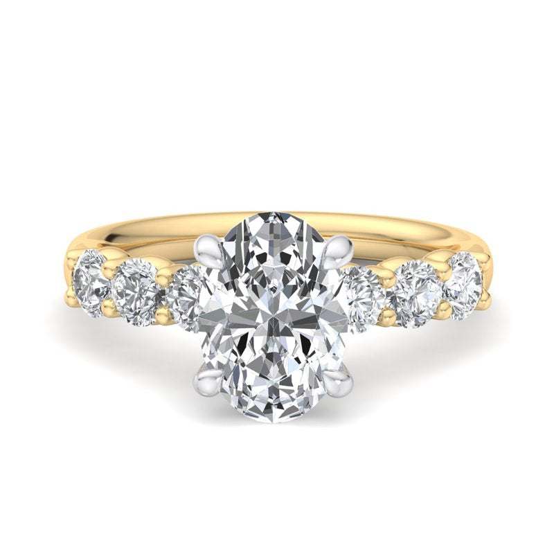 Oval Lab Grown Diamond Side Stone Engagement Ring — Oval design reference