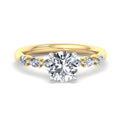Round Lab Grown Diamond Side Stone Engagement Ring — Round design reference