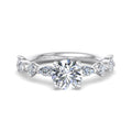 Round Lab Grown Diamond Side Stone Engagement Ring — Round design reference