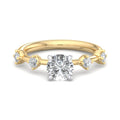 Round Lab Grown Diamond Side Stone Engagement Ring — Round design reference