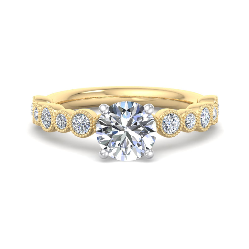 Round Lab Grown Diamond Milgrain Vintage-Inspired Engagement Ring — Round design reference