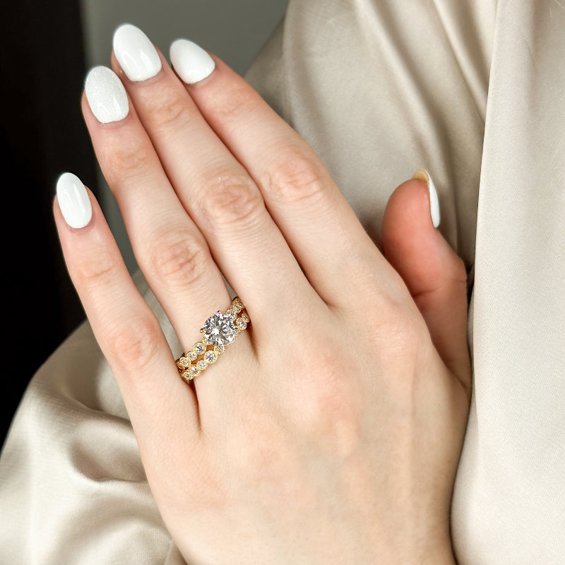 Round Lab Grown Diamond Milgrain Vintage-Inspired Engagement Ring — Round design reference
