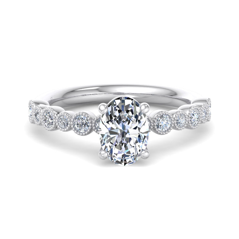 Oval Lab Grown Diamond Milgrain Vintage-Inspired Engagement Ring — Oval design reference