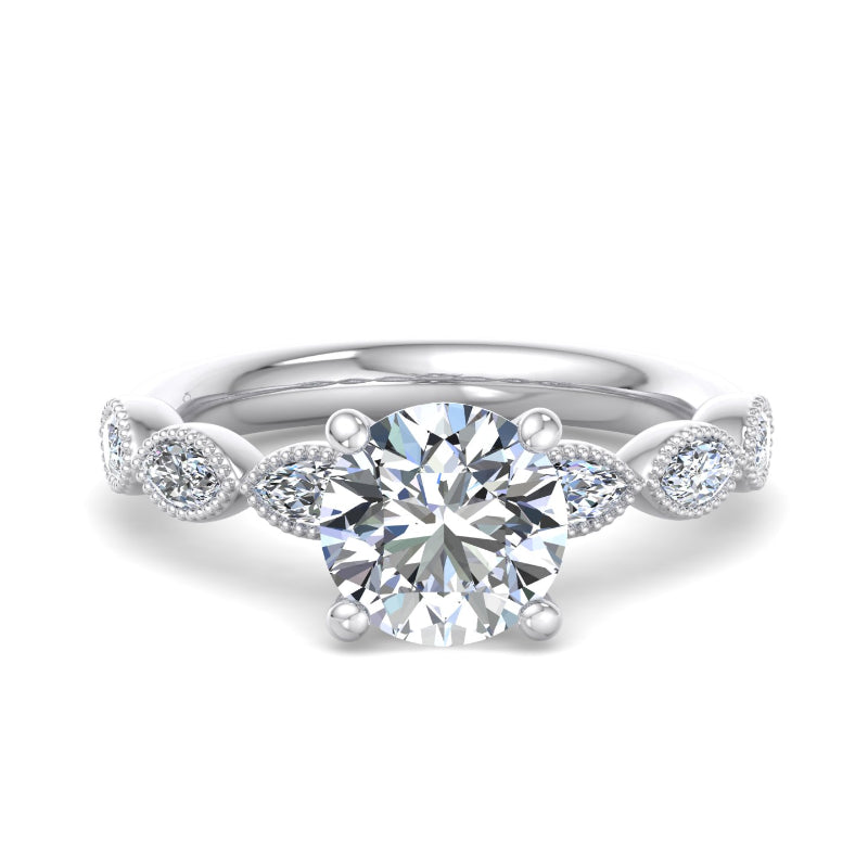 Round Lab Grown Diamond Vintage-Inspired Engagement Ring — Round design reference
