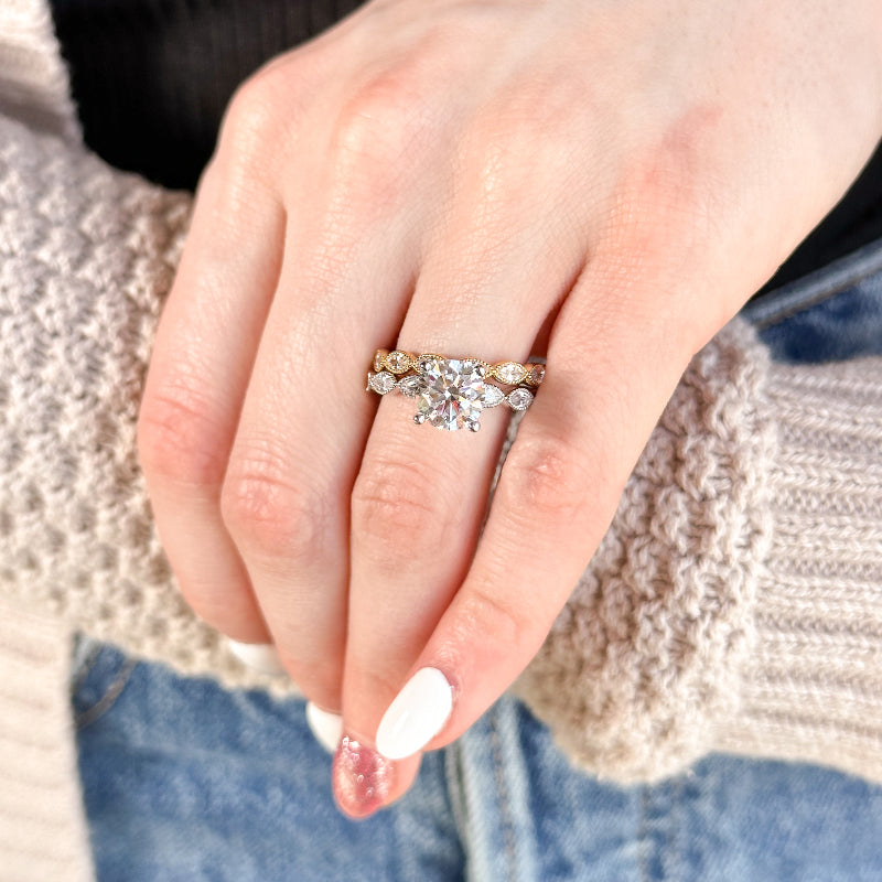 Round Lab Grown Diamond Vintage-Inspired Engagement Ring — Round design reference