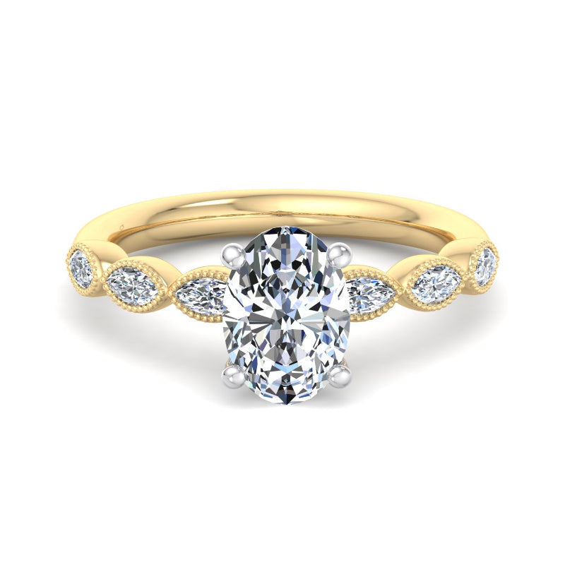 Oval Lab Grown Diamond Vintage-Inspired Engagement Ring — Oval design reference