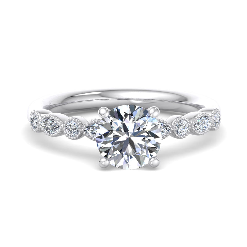 Round Lab Grown Diamond Vintage-Inspired Engagement Ring — Round design reference