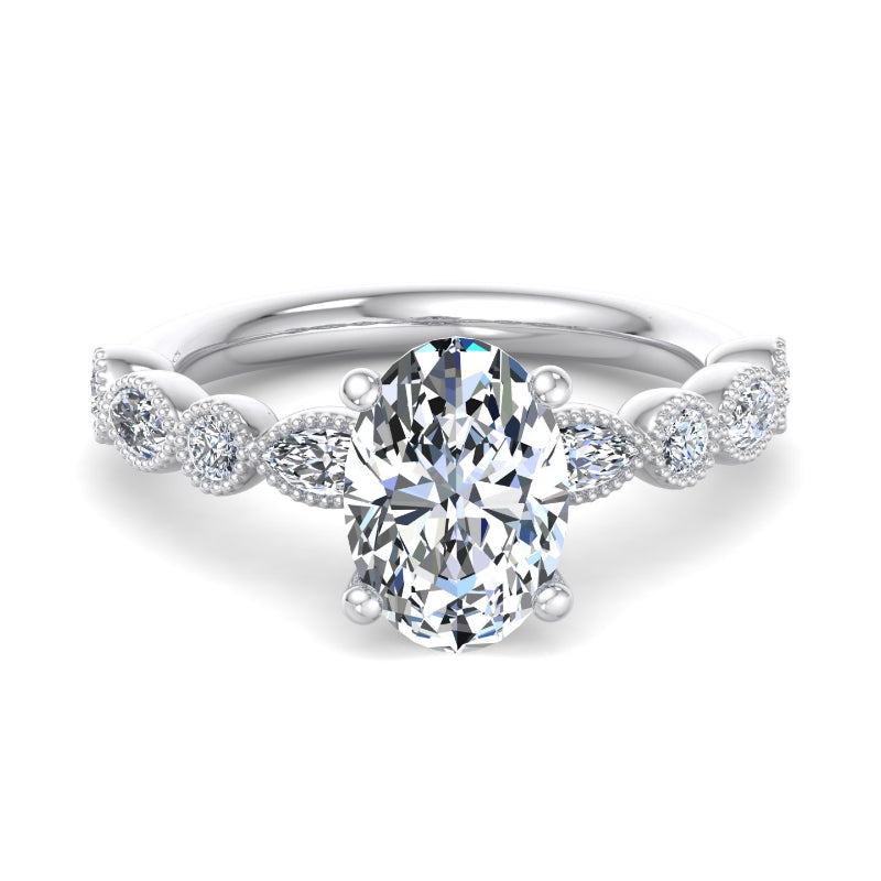 Oval Lab Grown Diamond Vintage-Inspired Engagement Ring — Oval design reference