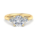 Round Lab Grown Diamond Three Stone Engagement Ring — Round design reference