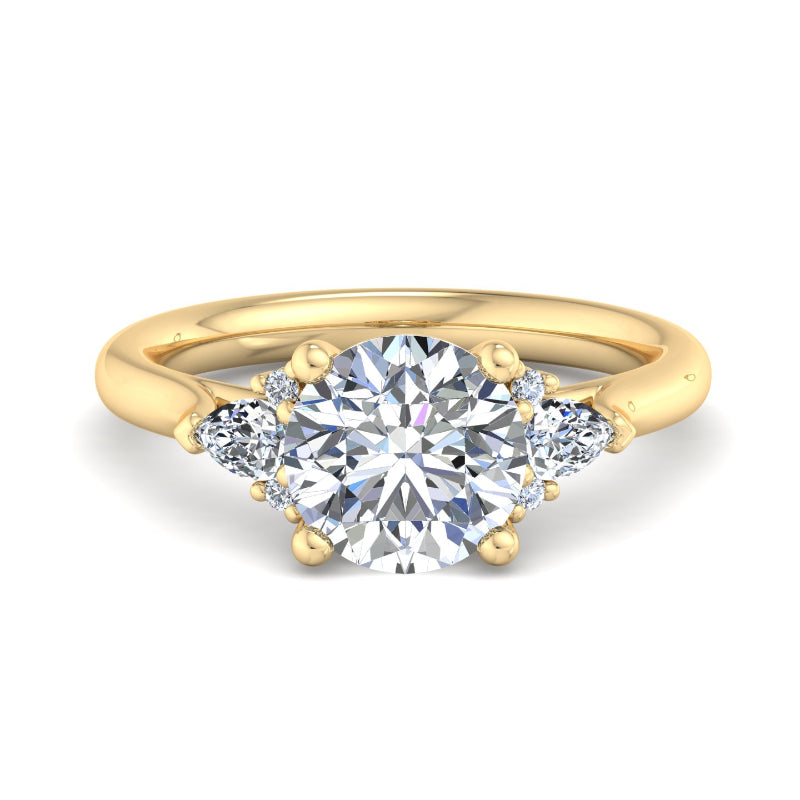 Round Lab Grown Diamond Three Stone Engagement Ring — Round design reference