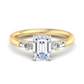 Emerald Lab Grown Diamond Side Stone Engagement Ring — Emerald design reference
