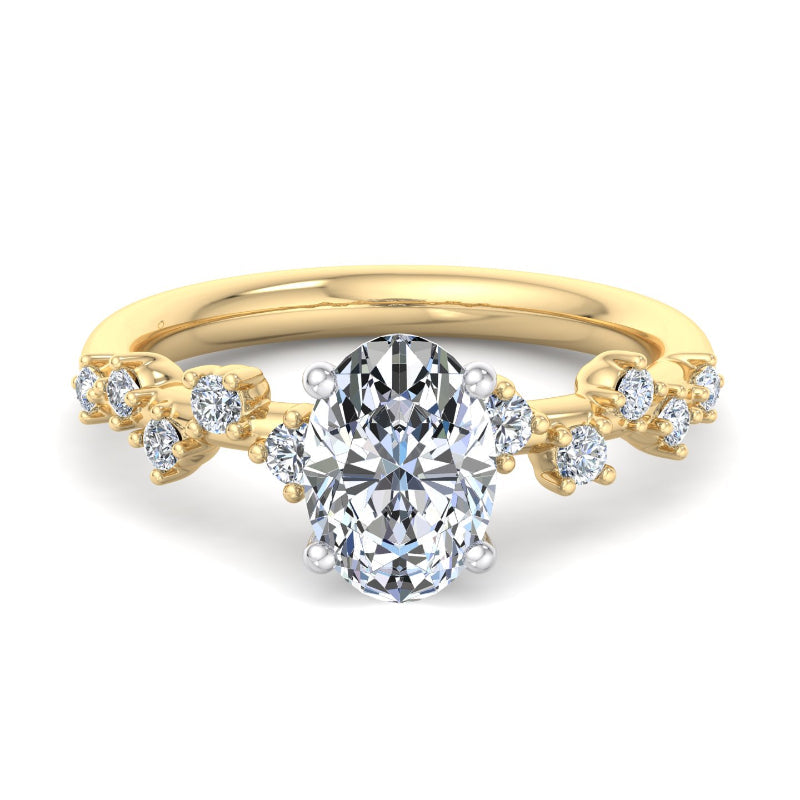 Oval Lab Grown Diamond Side Stone Engagement Ring — Oval design reference