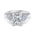 Radiant Lab Grown Diamond Side Stone Engagement Ring — Radiant design reference