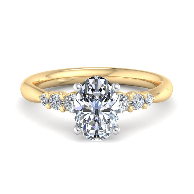 Oval Lab Grown Diamond Side Stone Engagement Ring — Oval design reference