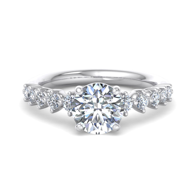 Round Lab Grown Diamond Side Stone Engagement Ring — Round design reference