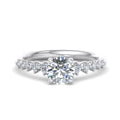 Round Lab Grown Diamond Side Stone Engagement Ring — Round design reference