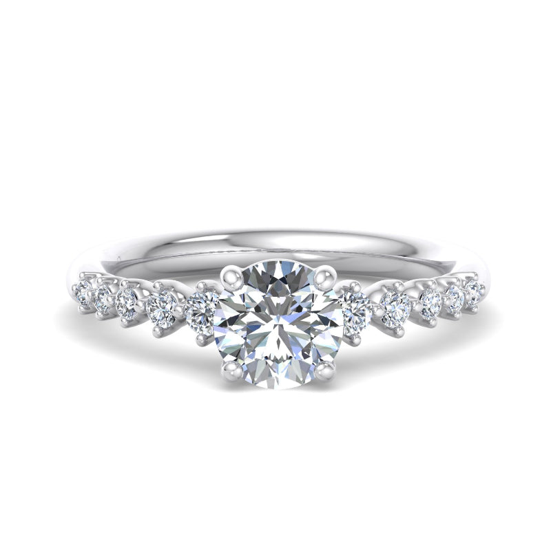 Round Lab Grown Diamond Side Stone Engagement Ring — Round design reference