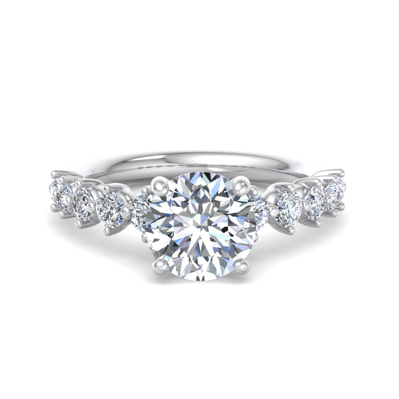 Round Lab Grown Diamond Side Stone Engagement Ring — Round design reference