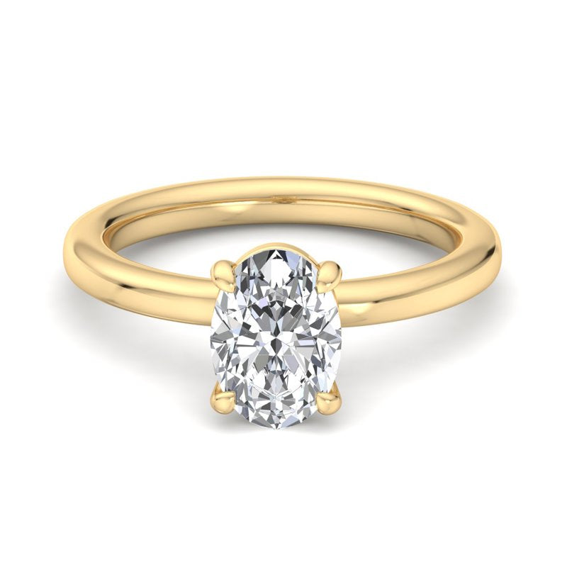 Oval Lab Grown Diamond Hidden Detail Side Stone Engagement Ring — Oval design reference