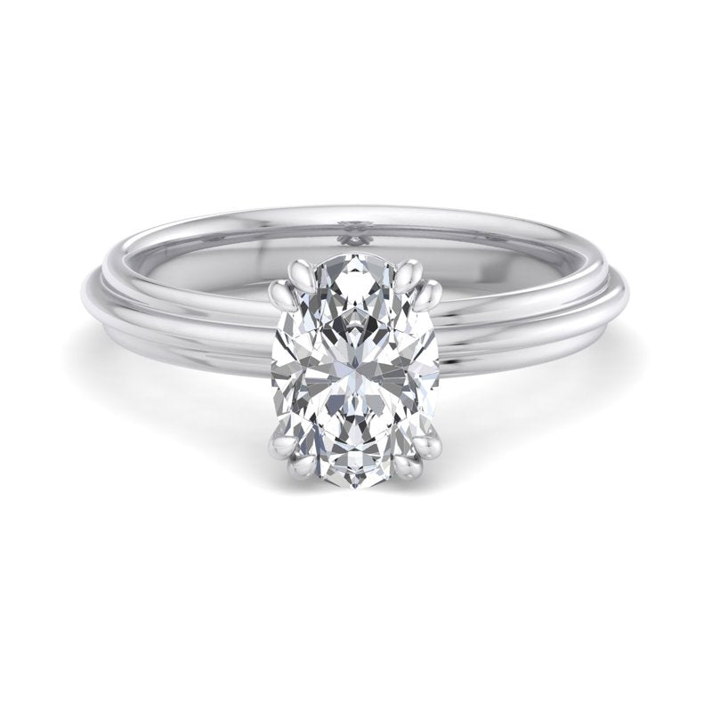 Oval Lab Grown Diamond Geometric Vintage-Inspired Engagement Ring — Oval design reference