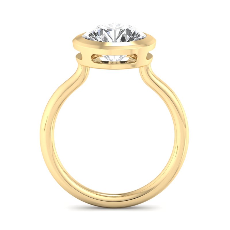 Round Lab Grown Diamond Bezel Solitaire Engagement Ring — Round design reference