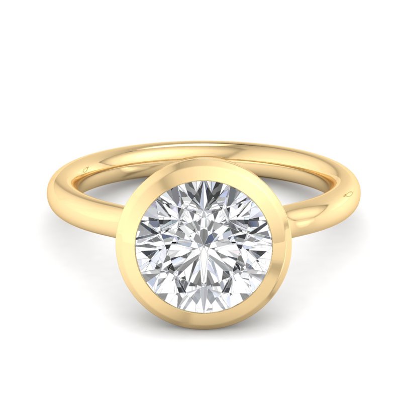 Round Lab Grown Diamond Bezel Solitaire Engagement Ring — Round design reference