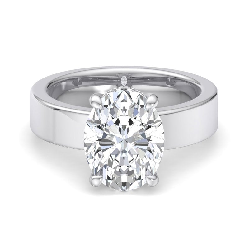 Oval Lab Grown Diamond Hidden Detail Solitaire Engagement Ring — Oval design reference
