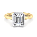 Emerald Lab Grown Diamond Bezel Solitaire Engagement Ring — Emerald design reference